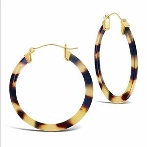 14K gold p Sterling forever hoops 1001e